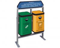 K-9018有盖环保垃圾桶 绿色 双桶垃圾桶