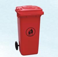 120L红 环保塑料垃圾桶|街道垃圾桶