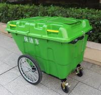 塑料手推垃圾车大号垃圾桶400L环卫保洁车四轮垃圾转运车